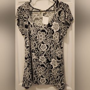 Brittany Black Floral Top, New
